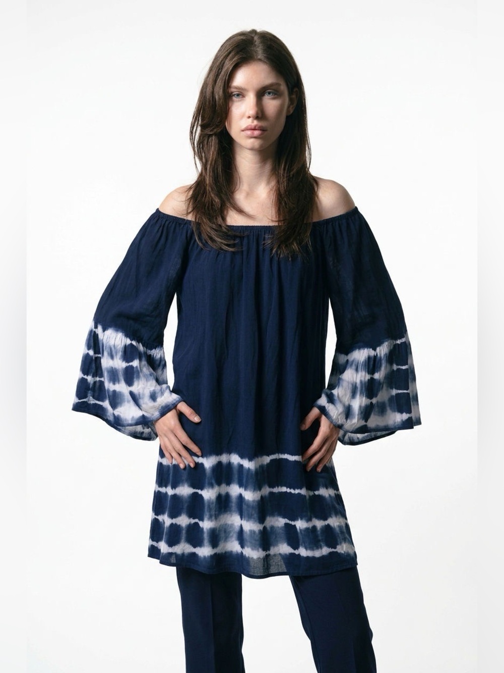 Tie Dye Off the Shoulder Peasant Dress Medium Boho Bohemian Hippie Festival
